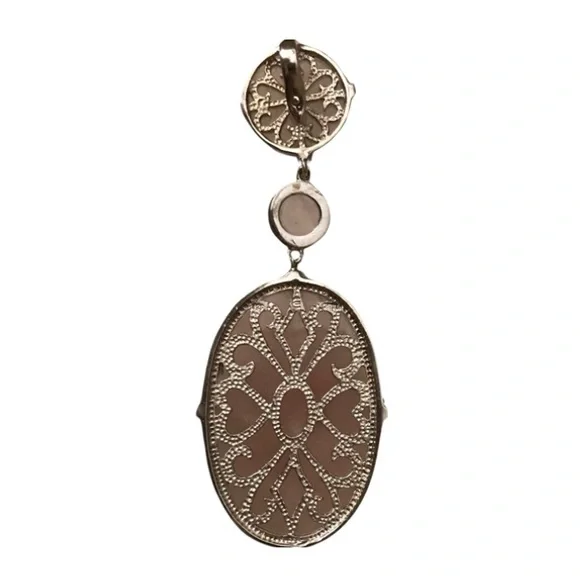 ‼️💥PRICE DROP ☄️ Sterling Silver Rhinestone Rose Quartz Pendant - Picture 3 of 11